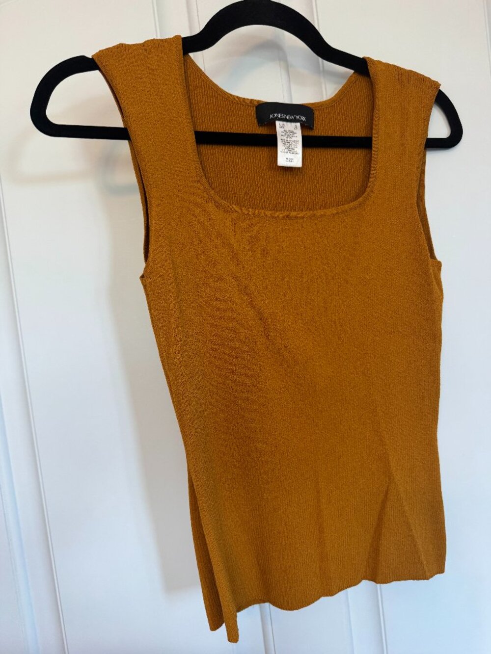 S Women's Jones New York Sleeveless Sweater Vest Mustard Gold Yellow Brown